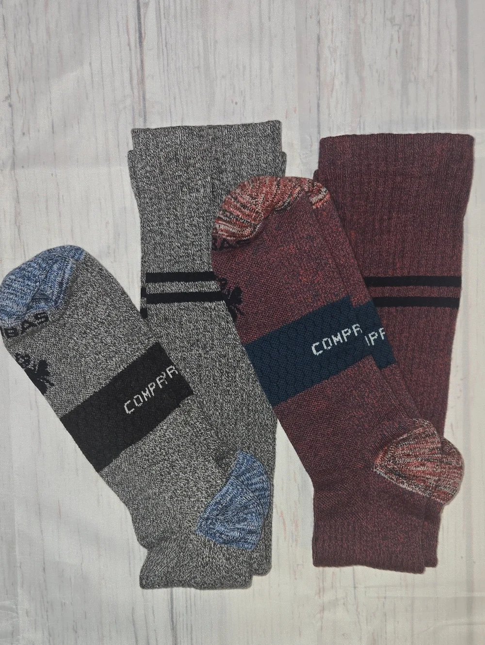 Bombas Compression Knee-High Socks XL - Gray & Burgundy